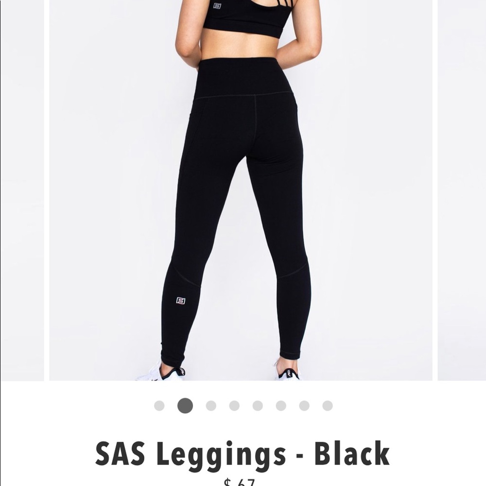 Black full length workout leggings